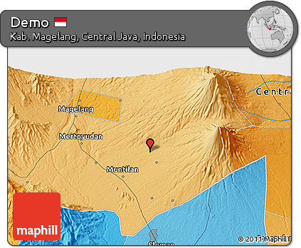 Political 3D Map of Demo