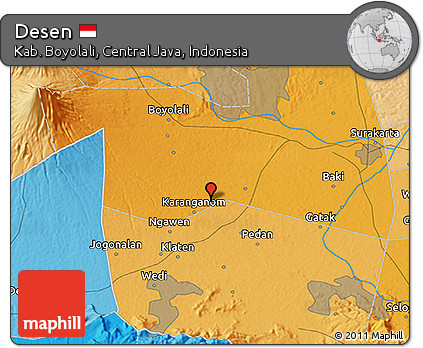 Political 3D Map of Desen