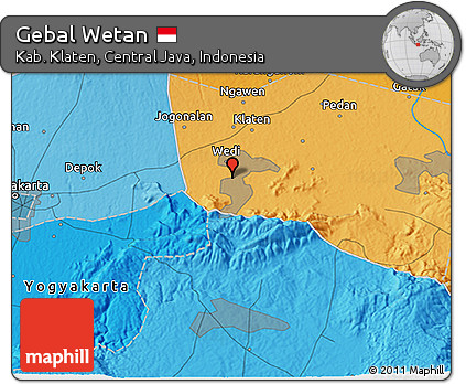 Political 3D Map of Gebal Wetan