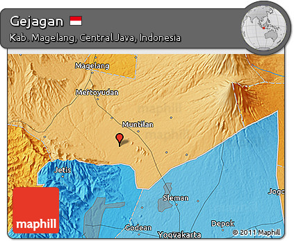 Political 3D Map of Gejagan