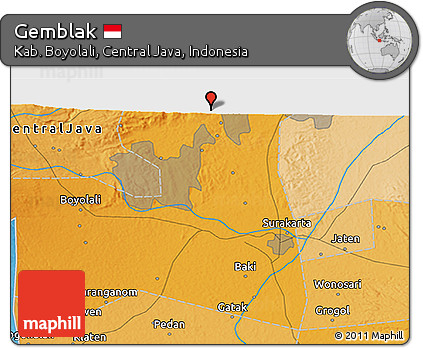 Political 3D Map of Gemblak