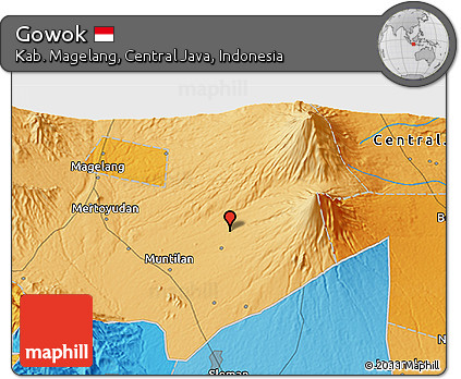 Political 3D Map of Gowok