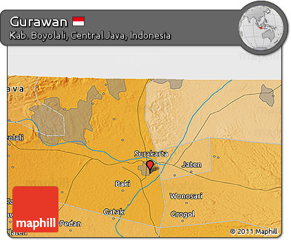 Political 3D Map of Gurawan
