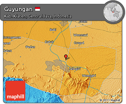 Political 3D Map of Guyungan
