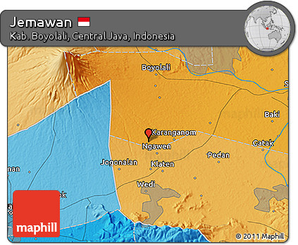 Political 3D Map of Jemawan