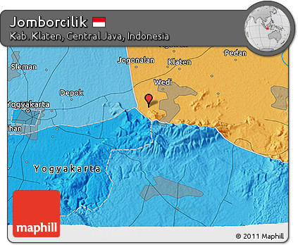 Political 3D Map of Jomborcilik