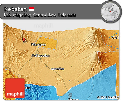 Political 3D Map of Kebatan