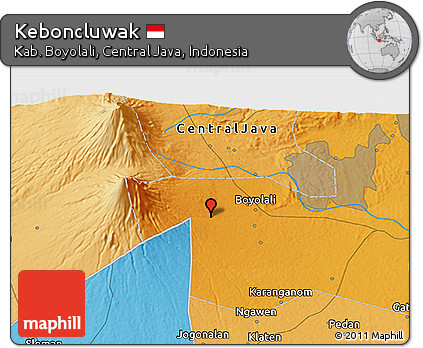 Political 3D Map of Keboncluwak
