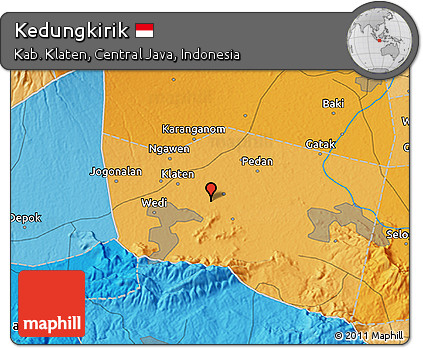 Political 3D Map of Kedungkirik