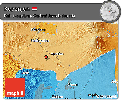 Political 3D Map of Kepanjen