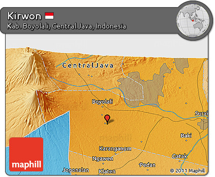 Political 3D Map of Kirwon