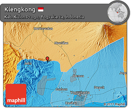Political 3D Map of Klengkong
