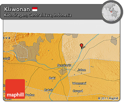 Political 3D Map of Kliwonan
