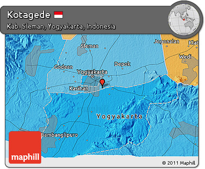Political 3D Map of Kotagede