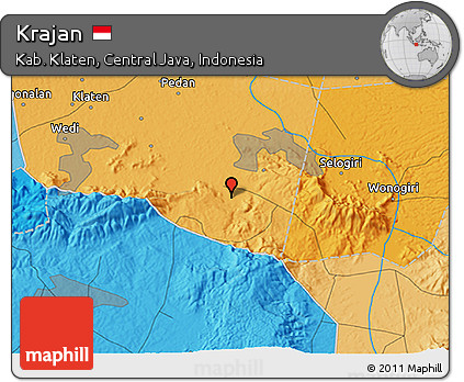 Political 3D Map of Krajan