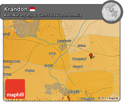 Political 3D Map of Krandon