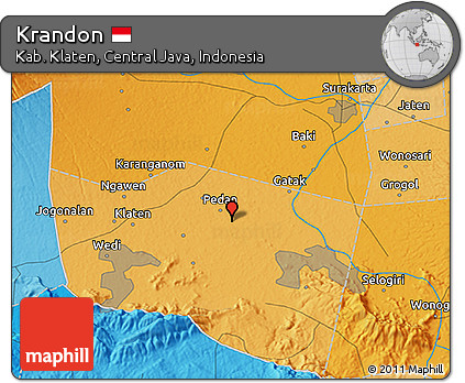 Political 3D Map of Krandon