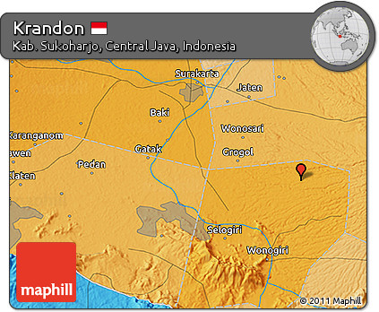 Political 3D Map of Krandon