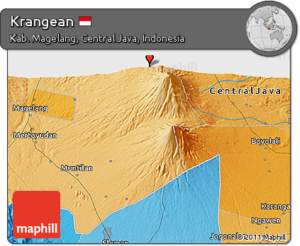 Political 3D Map of Krangean