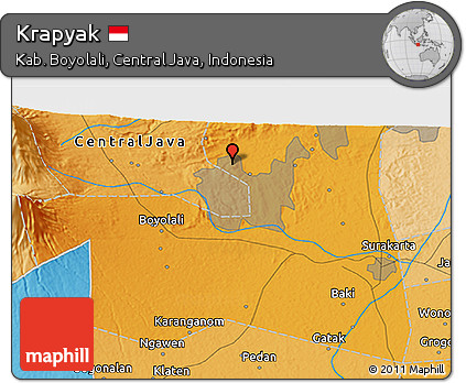 Political 3D Map of Krapyak