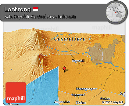Political 3D Map of Lontrong