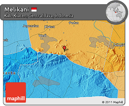 Political 3D Map of Melikani