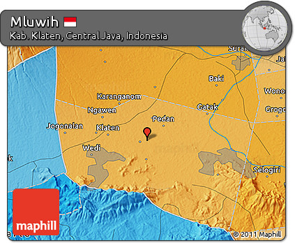 Political 3D Map of Mluwih