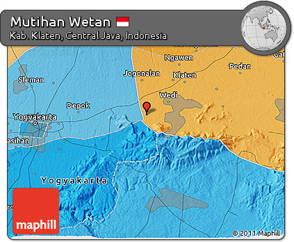 Political 3D Map of Mutihan Wetan