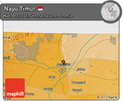 Political 3D Map of Nayu Timur