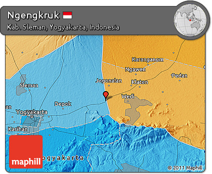 Political 3D Map of Ngengkruk