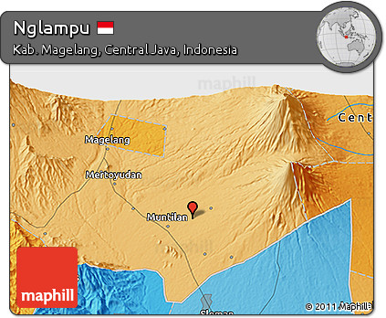 Political 3D Map of Nglampu