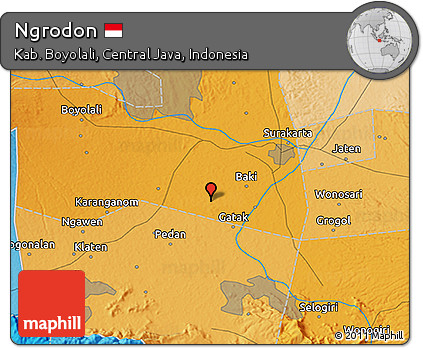 Political 3D Map of Ngrodon