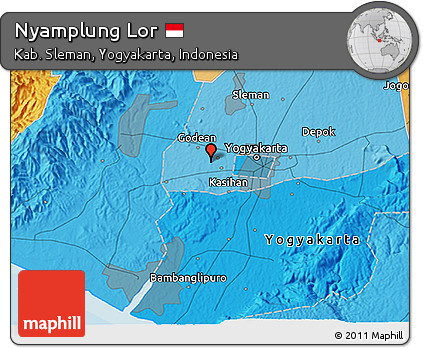 Political 3D Map of Nyamplung Lor