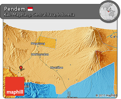 Political 3D Map of Pendem