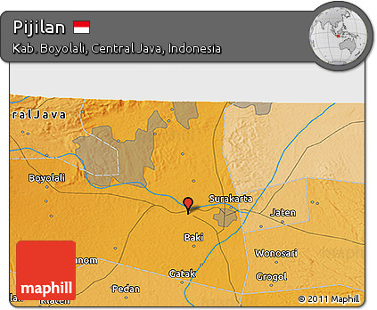 Political 3D Map of Pijilan