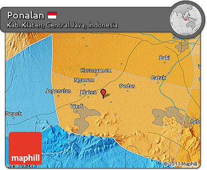Political 3D Map of Ponalan