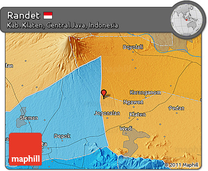 Political 3D Map of Randet