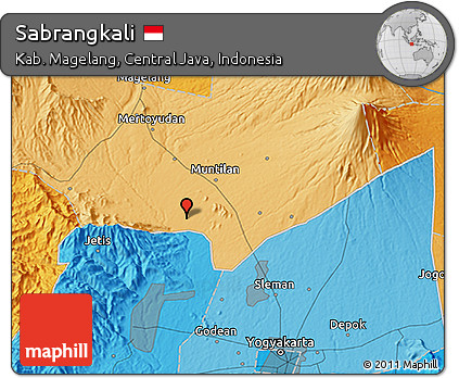 Political 3D Map of Sabrangkali
