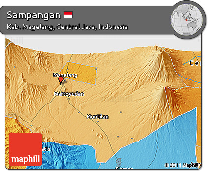 Political 3D Map of Sampangan