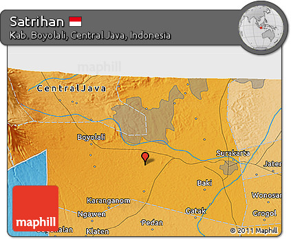 Political 3D Map of Satrihan