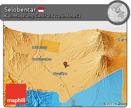 Political 3D Map of Selobentar