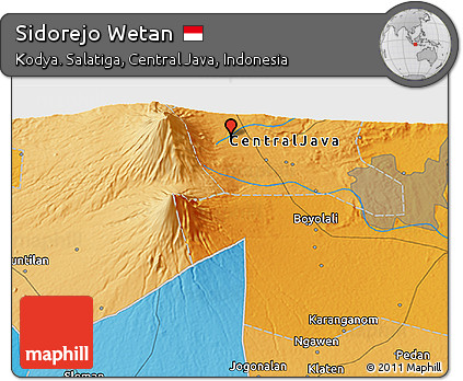 Political 3D Map of Sidorejo Wetan