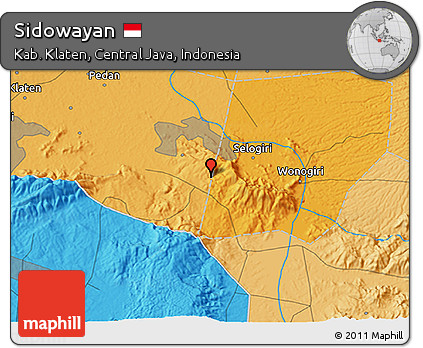 Political 3D Map of Sidowayan
