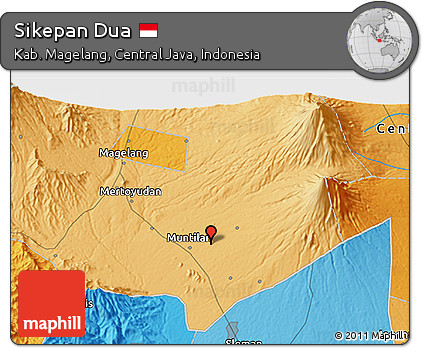 Political 3D Map of Sikepan Dua