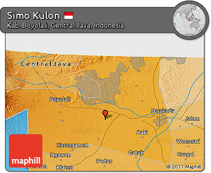 Political 3D Map of Simo Kulon