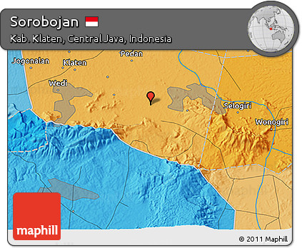 Political 3D Map of Sorobojan