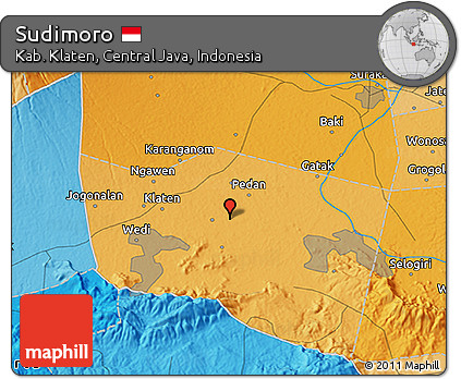 Political 3D Map of Sudimoro