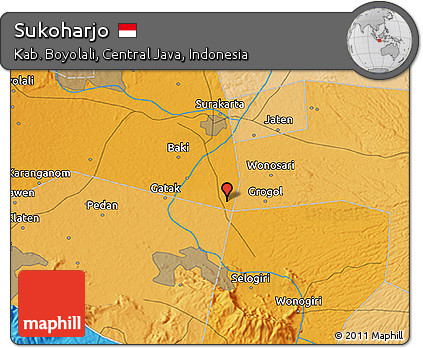 Political 3D Map of Sukoharjo