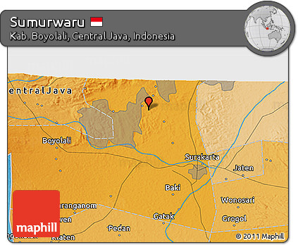 Political 3D Map of Sumurwaru