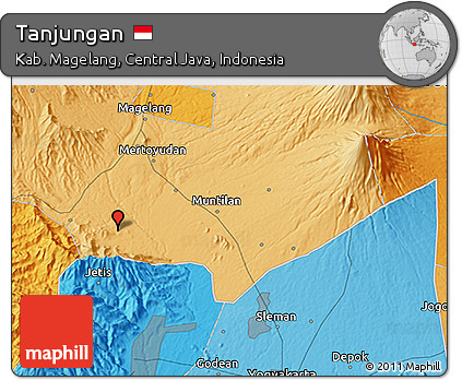 Political 3D Map of Tanjungan